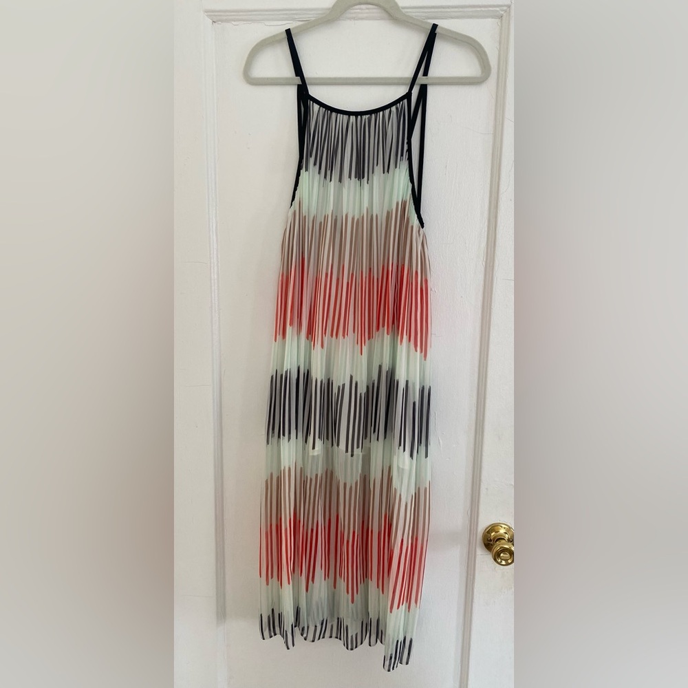 Alice + Olivia Striped Pleated Dress Sample